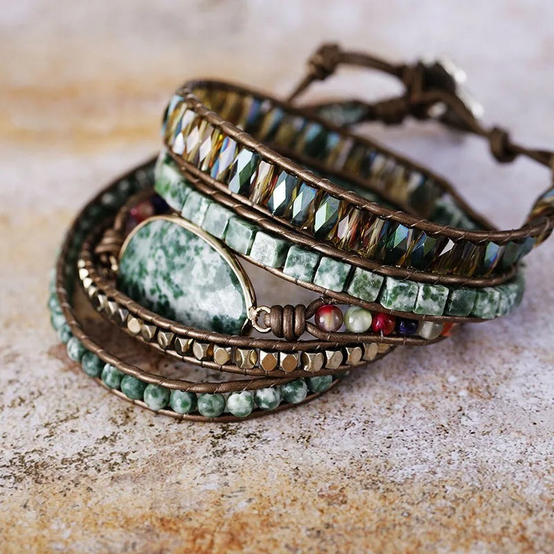 Bracelet Wrap Vert Vintage