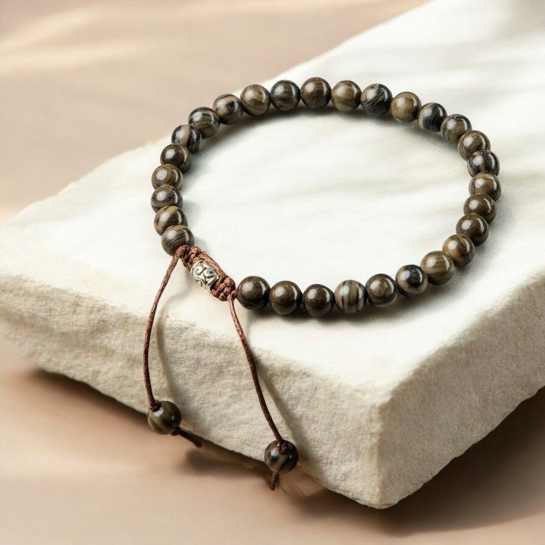 Bracelet Homme Jaspe Noir