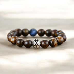 Bracelet tibétain en bronzite pour homme