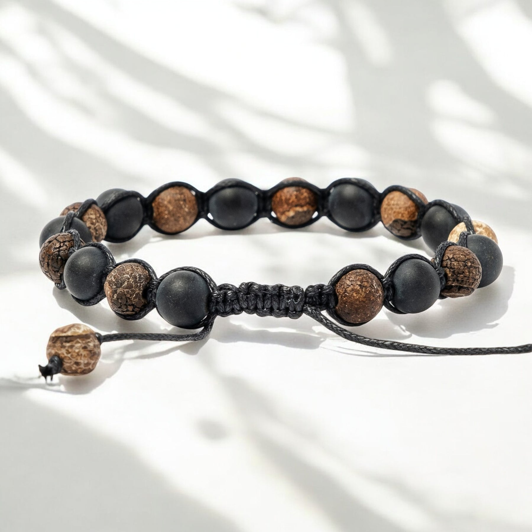 Bracelet en onyx fissuré pour homme