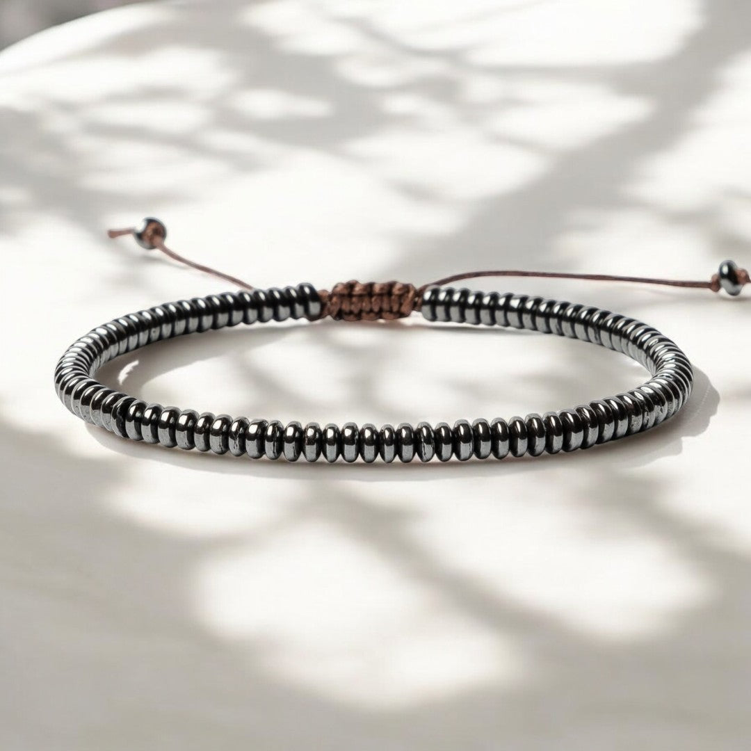 Bracelet en pierre d'hématite pour hommes