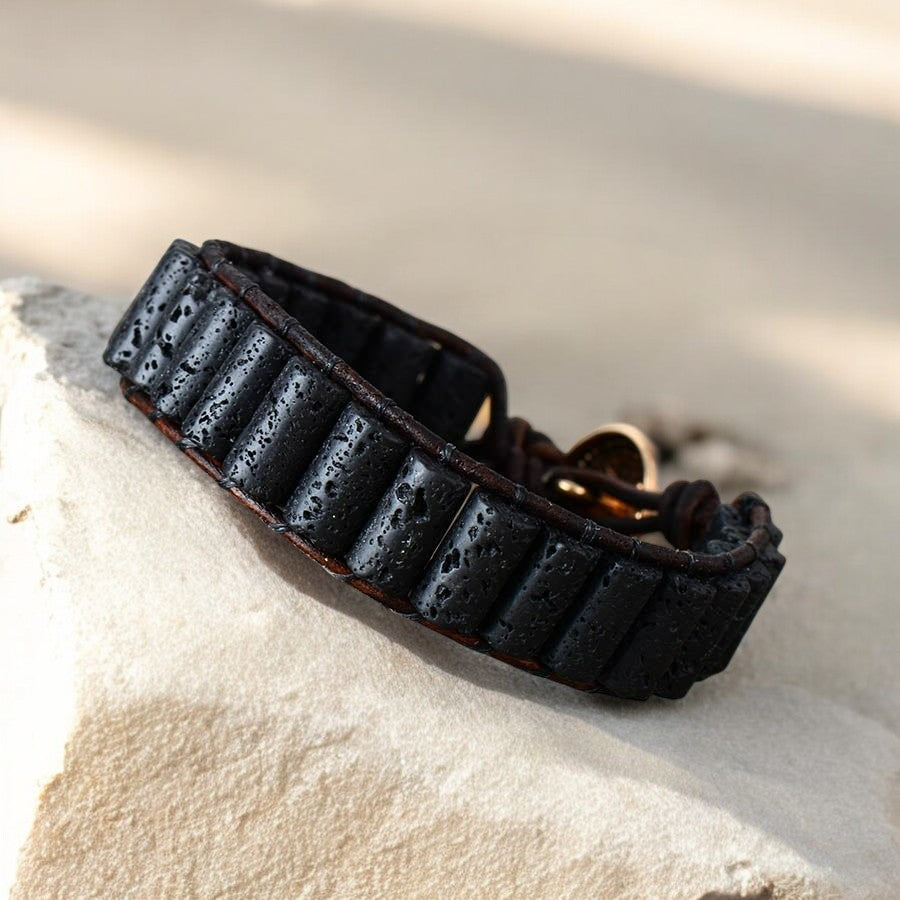 Bracelet en Pierre de Lave pour Hommes