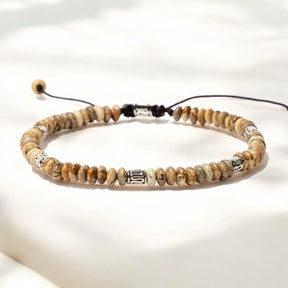 Bracelet en jaspe tibétain pour homme