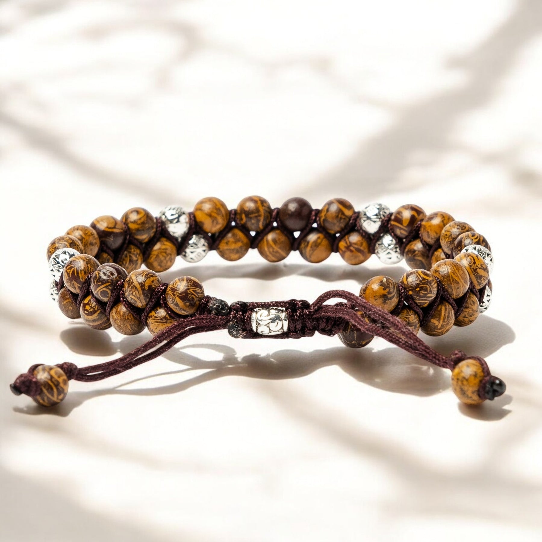 Bracelet vintage en jaspe pour homme