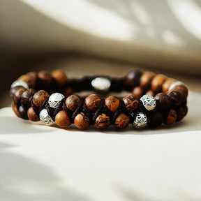Bracelet vintage en jaspe pour homme