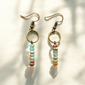 Boucles d'oreilles en jaspe en pierre naturelle