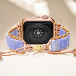 Bracelet en agate prune pour Apple Watch
