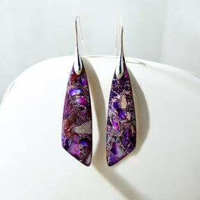 Boucles d'oreilles en jaspe violet