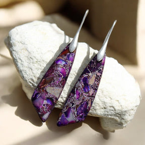 Boucles d'oreilles en jaspe violet