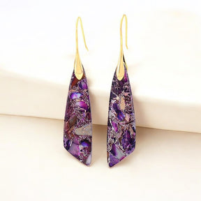 Boucles d'oreilles en jaspe violet