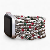 Bracelet extensible magique argenté de Noël pour Apple Watch