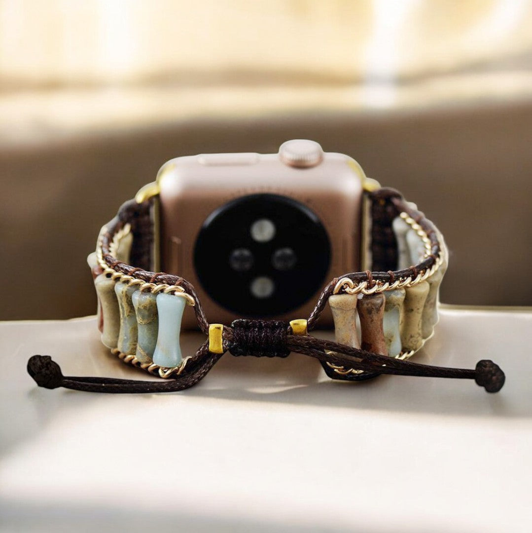 Bracelet Apple Watch en jaspe impérial raffiné