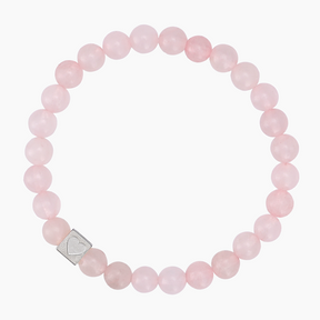 Bracelet de perles d'amour argenté de la Saint-Valentin