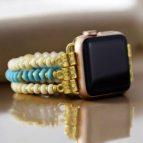 Bracelet extensible Turquoise Howlite pour Apple Watch