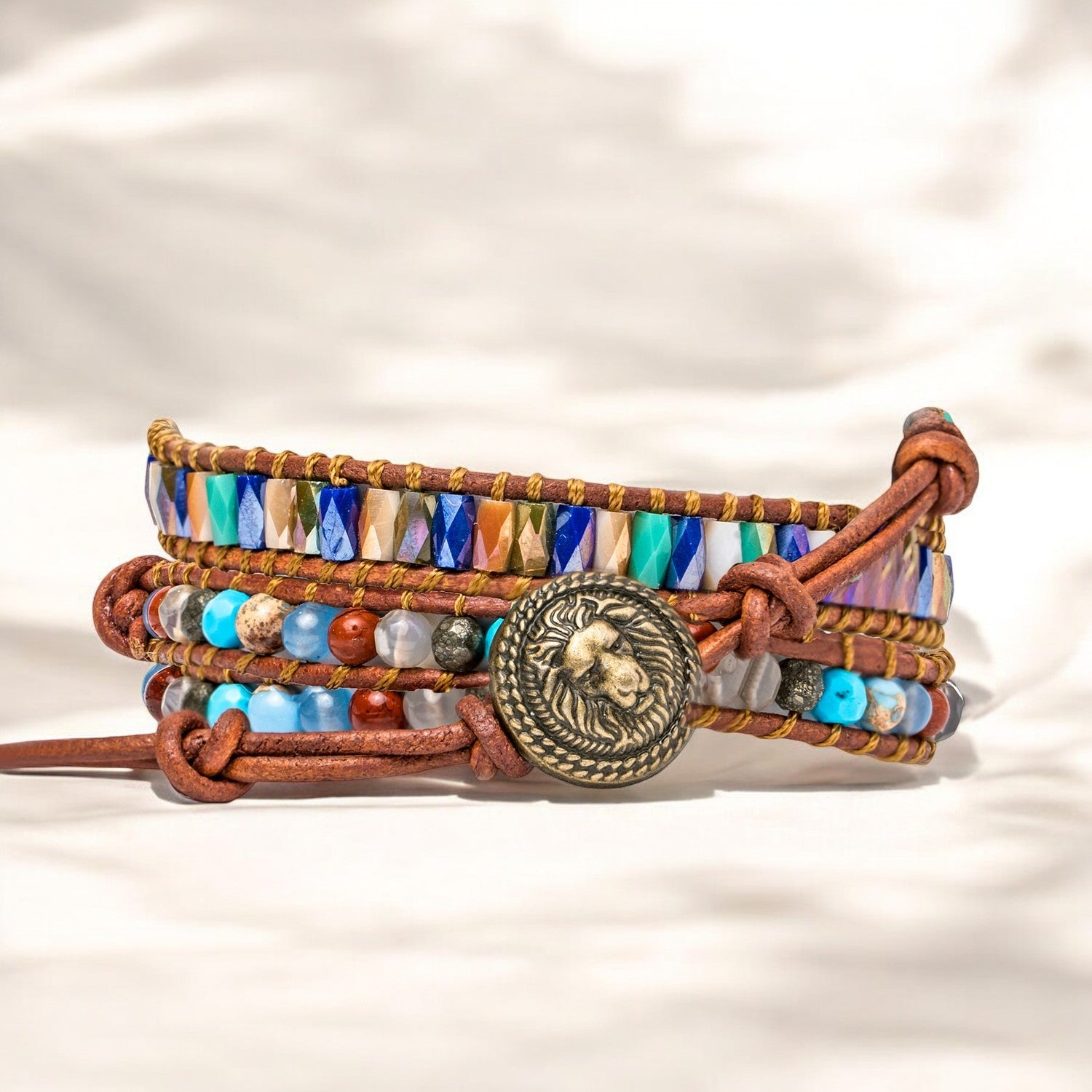 Bracelet Énergie Lionne Turquoise