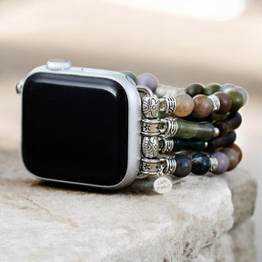 Bracelet extensible en agate vintage pour Apple Watch