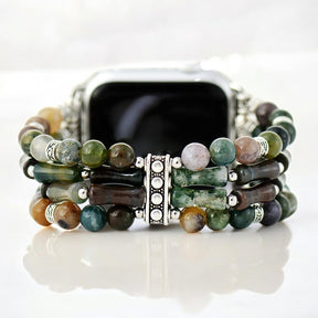 Bracelet extensible en agate vintage pour Apple Watch
