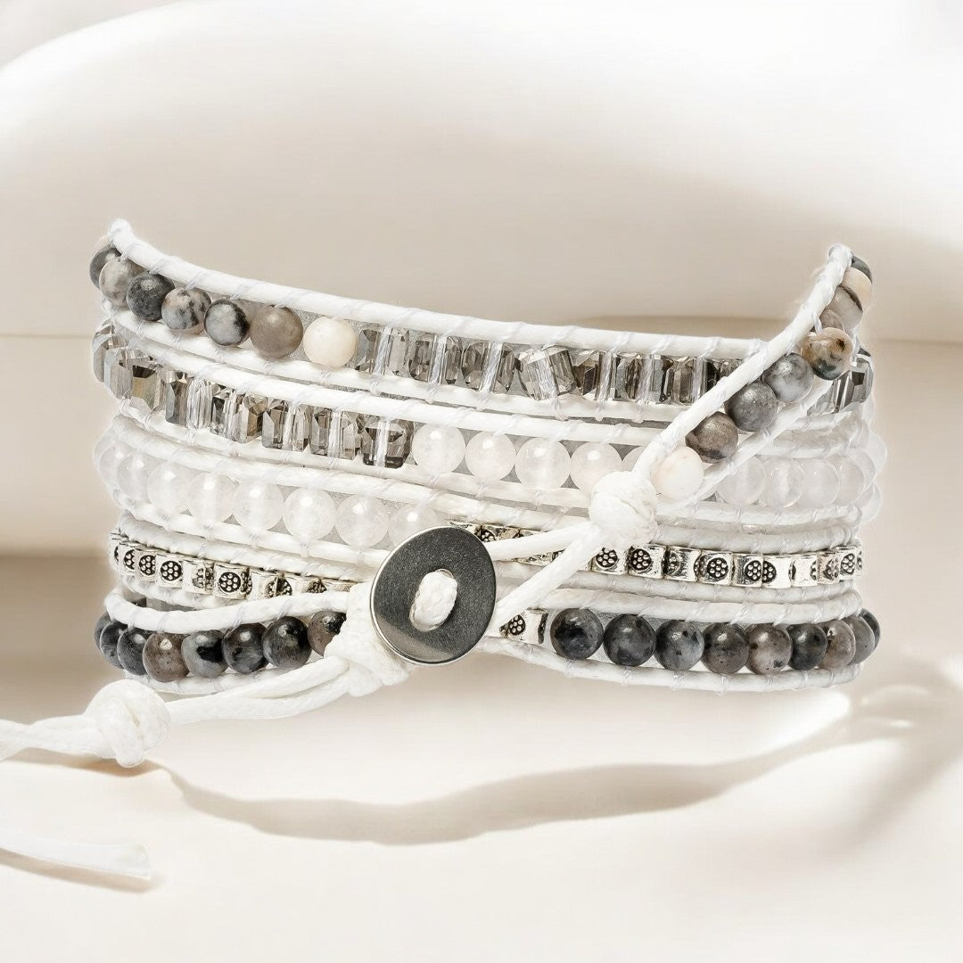 Bracelet Apple Watch en Labradorite blanche