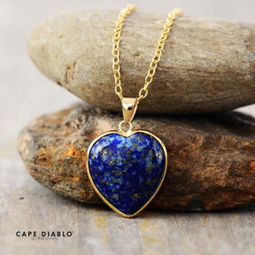 Elegant Lapis Heart Necklace - Cape Diablo