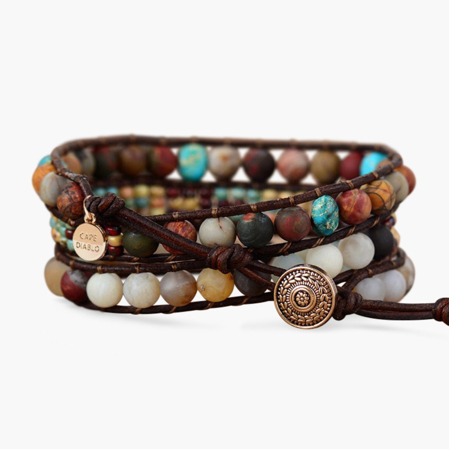 Vintage Jasper Wrap Bracelet - Cape Diablo